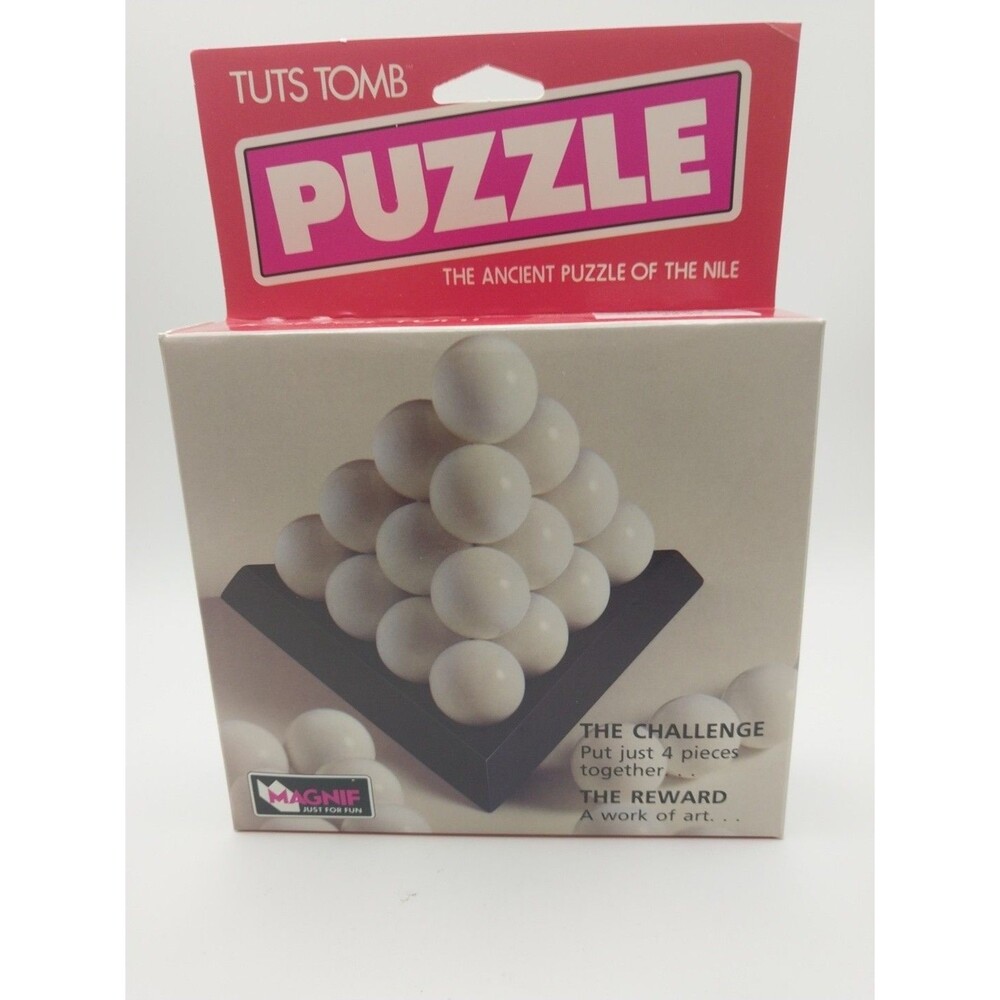 Vintage 1989 Tuts Tomb Magnif 3D Pyramid Toy Solve Puzzle Game New Sealed Rare!